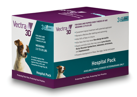 Vectra 3D Topical for Dogs, 1.6mL, Teal, Small, 11-20 lb, Vet Pack