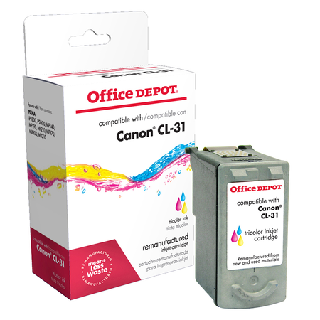 Office Depot Brand CL-31 (Canon CL-31) Remanufacutured Ink Cartridge,  Tricolor