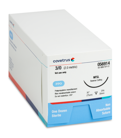 threezeroUltramanACEA（animevre） PPO Non-Absorbable Suture: Blue / 3-0 / NFSL Reverse Cutting 30mm