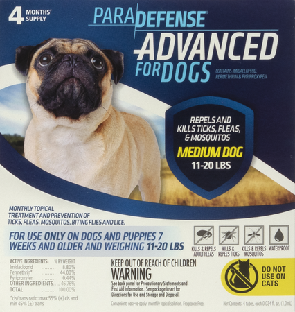 Para-Defense Advanced for Dogs, Blue, 11-20 lb