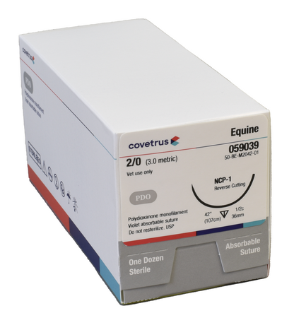 PDO EQ Absorb Suture: Violet / 2-0 / NCP-1 Reverse Cutting 36mm / 42 in