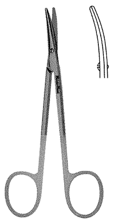 Strombus Scissors Strabismus Scissors, Curved, Tungsten Carbide Blades, 4.5 in