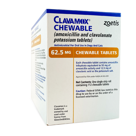 Clavamox Chewable Tablets for Cats and Dogs 62.5mg